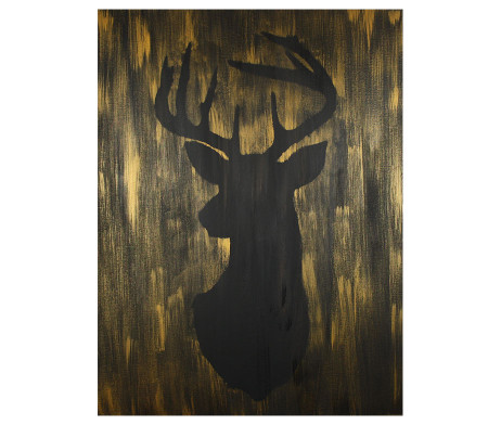 Bild "Hirsch schwarz/gold"