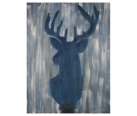 Bild "Hirsch blau-weiß"