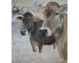Bild "Kühe im Schnee"