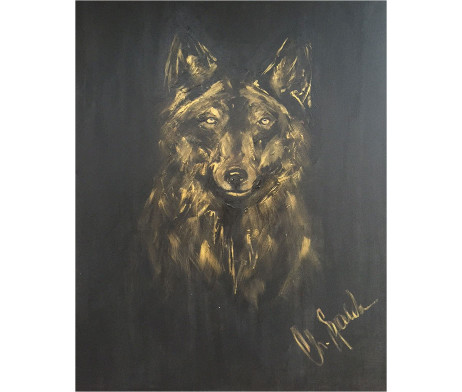 Bild 'Wolf bei Nacht'